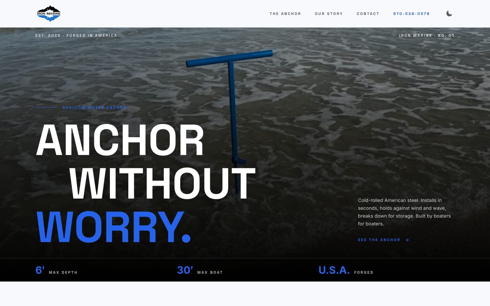 Homepage of Iron Marine